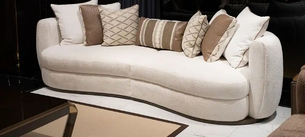 Expressversand Casa Padrino Luxus Sofa Weiß / Braun - Wohnzimmer Sofa - Hotel Sofa - Wohnzimmer Möbel - Hotel Möbel - Luxus Möbel