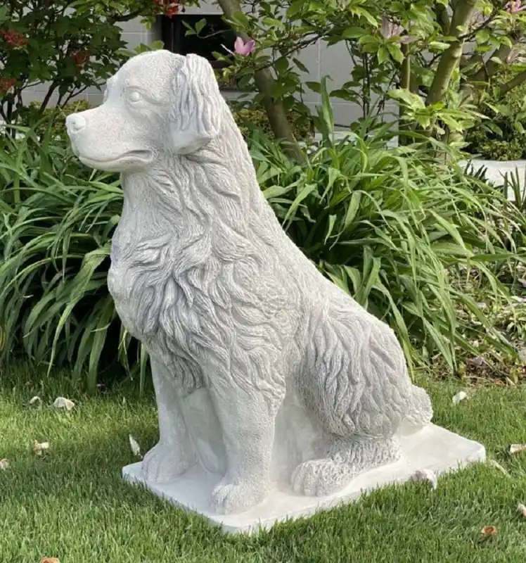 Casa Padrino Garten Deko Skulptur Labrador Hund Grau 67 x 36 x H. 84 cm - Elegante Garten Deko Stein Figur - Dekorative Tierfigur - Garten Deko Accessoires Nur Heute