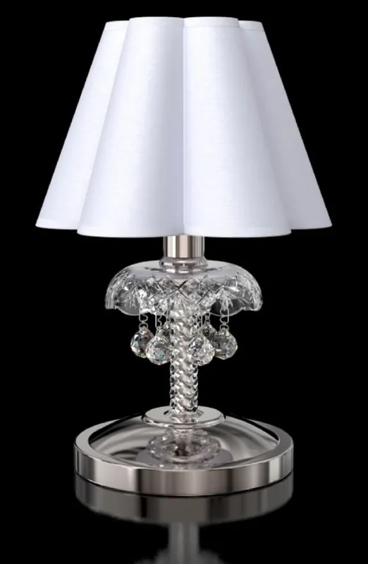 Solange Der Vorrat Reicht Casa Padrino Luxus Barock Kristall Tischleuchte Silber / Weiß Ø 20 x H. 30 cm - Prunkvolle Nachttischeuchte mit Böhmischem Kristallglas - Barock Kristall Leuchten - Edel & Prunkvoll