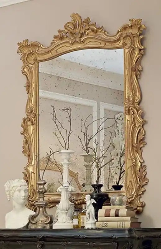 Letzte Chance Casa Padrino Luxus Barock Spiegel Antik Gold - Handgefertigter italienischer Barockstil Wandspiegel mit antikem Spiegelglas - Luxus Möbel im Barockstil - Barock Möbel - Made in Italy