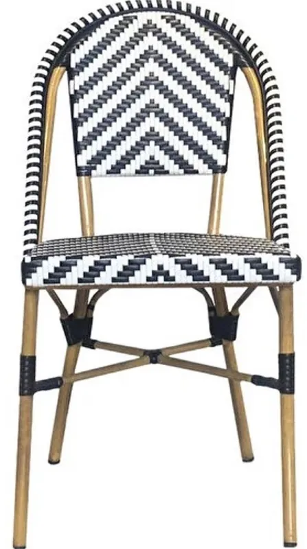 Sale Casa Padrino Luxus Esszimmer Stuhl Weiß / Schwarz / Beige 49 x 46 x H. 91 cm - Luxus Rattan Garten Stuhl - Esszimmer Möbel - Garten Möbel - Rattan Möbel - Luxus Möbel
