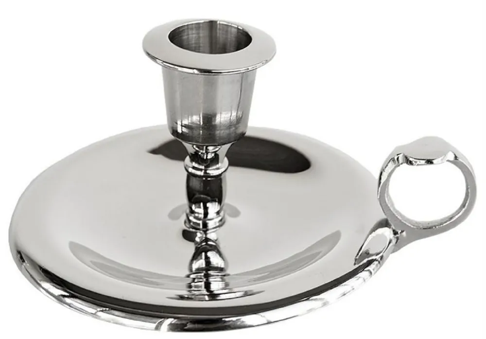 Casa Padrino Jugendstil Kerzenhalter mit Tragegriff Silber 11 x 6 x H. 13 cm - Eleganter Metall Kerzenständer- Barock & Jugendstil Deko Accessoires Direkt Vom Hersteller