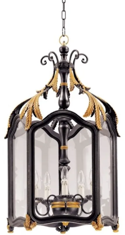 Casa Padrino Luxus Barock Wohnzimmer Hängeleuchte Schwarz / Gold 50 x 50 x H. 90 cm - Handgefertigte Barockstil Pendelleuchte - Luxus Qualität - Made in Italy - Edel & Prunkvoll Nur Für Kurze Zeit
