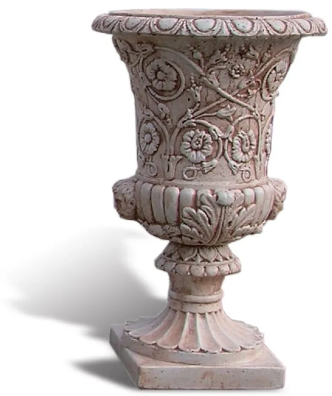 Günstig Casa Padrino Luxus Barock Blumentopf Antik Rosa Ø 49 x H. 78 cm - Handgefertigter Barockstil Pflanzentopf aus hochwertigem Carrara Marmorkies - Barock Garten Deko - Luxus Qualität - Made in Italy