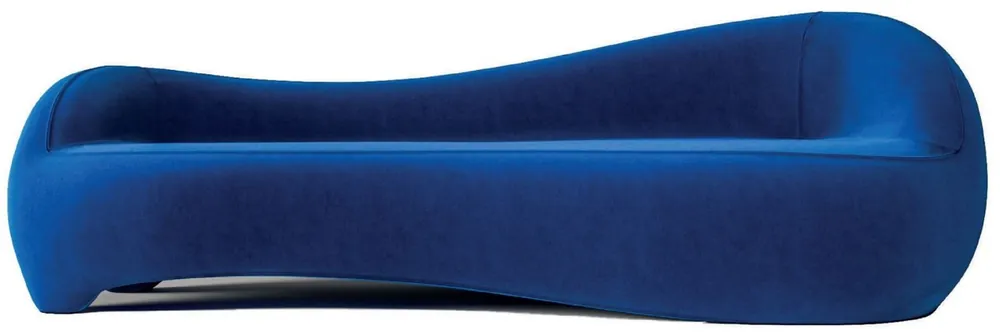 Casa Padrino Luxus Samt Sofa Blau 280 x 105 x H. 68 cm - Wohnzimmer Sofa - Hotel Sofa - Wohnzimmer Möbel - Hotel Möbel - Luxus Möbel Billig
