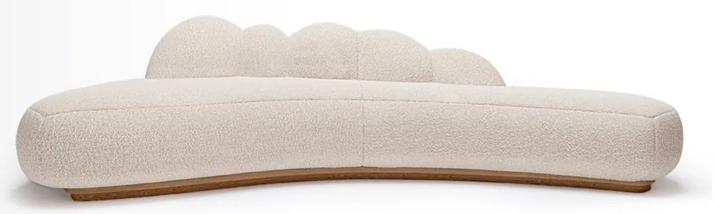 Casa Padrino Luxus Sofa Creme / Braun 260 x 100 x H. 72 cm - Gebogenes Wohnzimmer Sofa - Hotel Sofa - Wohnzimmer Möbel - Hotel Möbel - Luxus Möbel Finale Aktion