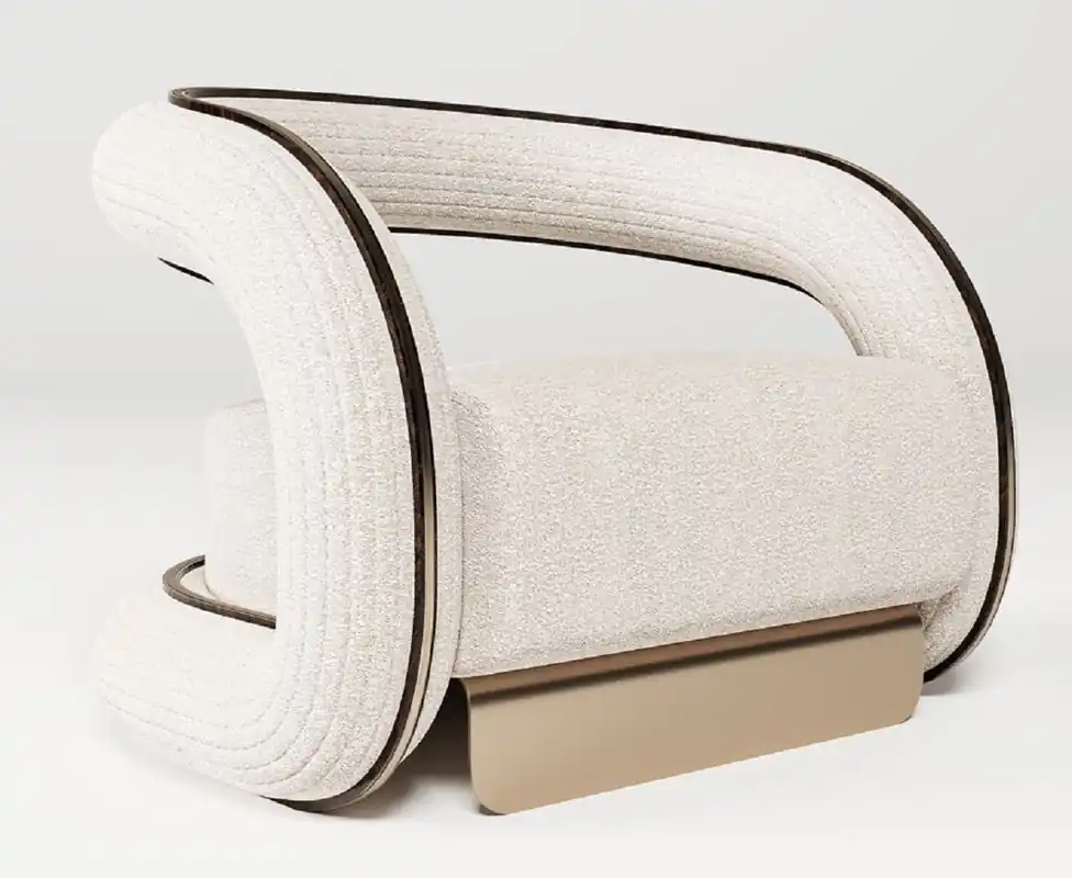 Aktuell Casa Padrino Luxus Designer Sessel Creme / Dunkelbraun / Messing 105 x 96 x H. 74 cm - Wohnzimmer Sessel - Hotel Sessel - Wohnzimmer Möbel - Hotel Möbel - Luxus Möbel