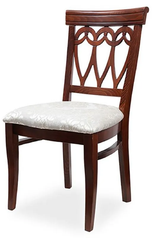 Bestpreis Casa Padrino Biedermeier Esszimmer Stuhl Creme / Dunkelbraun 50 x 56 x H. 96 cm - Massivholz Küchen Stuhl - Massivholz Esszimmer Möbel - Biedermeier Esszimmer Möbel