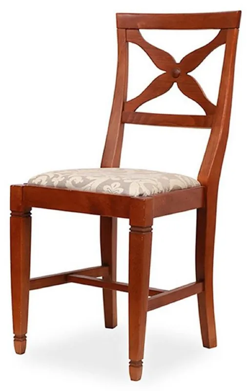 Casa Padrino Biedermeier Esszimmer Stuhl Grau / Braun 43,5 x 49 x H. 92 cm - Massivholz Küchen Stuhl - Massivholz Esszimmer Möbel - Biedermeier Esszimmer Möbel Preisreduziert