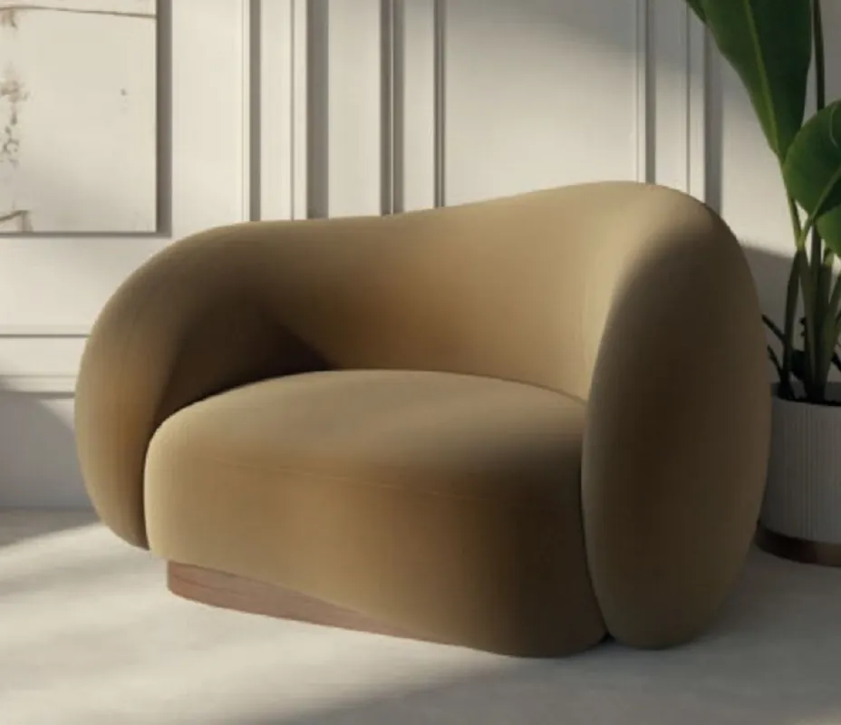 Direktkauf Casa Padrino Luxus Samt Sessel rechte Seite Braun / Dunkelbraun 110 x 105 x H. 78 cm - Wohnzimmer Sessel - Hotel Sessel - Wohnzimmer Möbel - Hotel Möbel - Luxus Möbel