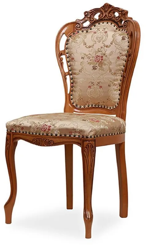 Online Kaufen Casa Padrino Luxus Barock Esszimmer Stuhl mit elegantem Muster Gold / Mehrfarbig / Braun - Barockstil Küchen Stuhl - Prunkvolle Luxus Esszimmer Möbel im Barockstil - Barock Möbel