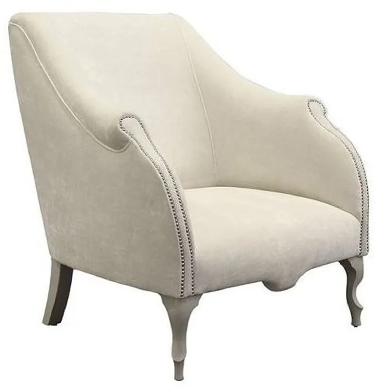 Casa Padrino Luxus Art Deco Sessel Creme / Grau 85 x 85 x H. 88 cm - Wohnzimmer Sessel - Hotel Sessel - Wohnzimmer Möbel - Hotel Möbel - Luxus Art Deco Möbel Neue Ware