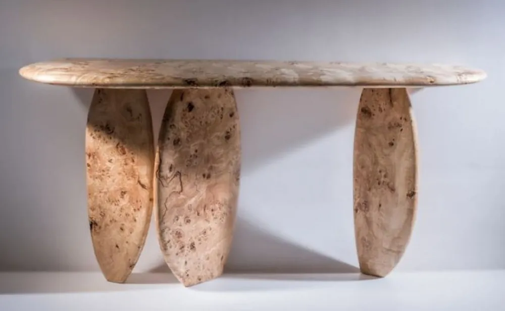 Casa Padrino Luxus Massivholz Konsole Naturfarben 160 x 45 x H. 80 cm - Wurzelholz Konsolentisch - Wohnzimmer Möbel - Hotel Möbel - Luxus Möbel - Luxus Einrichtung Letzte Chance