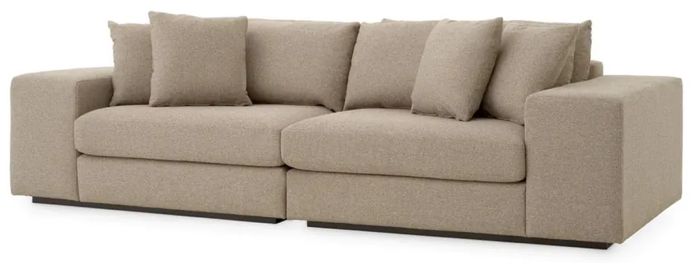 Must-Have Casa Padrino Luxus Sofa mit Kissen Grau / Schwarz 280 x 120 x H. 90 cm - Wohnzimmer Sofa - Hotel Sofa - Wohnzimmer Möbel - Hotel Möbel - Luxus Möbel - Luxus Qualität