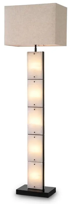 Beliebt Casa Padrino Luxus Stehleuchte Alabaster / Bronze / Beige 50 x 29 x H. 173 cm - Stehlampe mit rechteckigem Lampenschirm - Luxus Stehleuchten - Luxus Leuchten - Luxus Interior