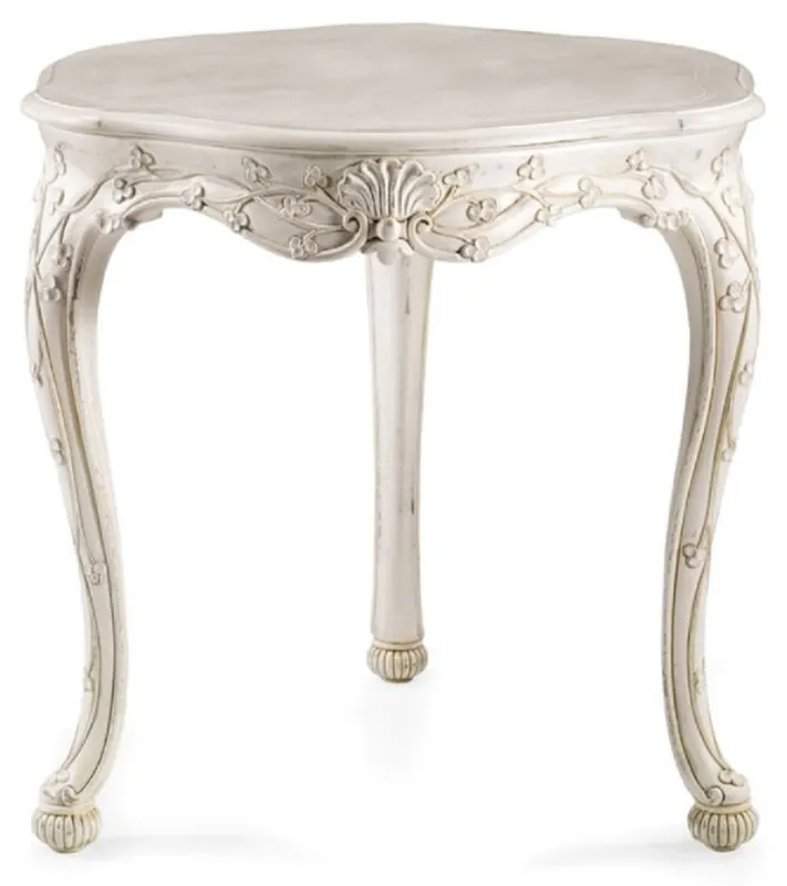 Jetzt Bestellen Casa Padrino Luxus Barock Beistelltisch Antik Cremeweiß - Prunkvoller Barockstil 3-Bein Massivholz Tisch - Luxus Möbel im Barockstil - Barock Möbel - Luxus Qualität - Made in Italy