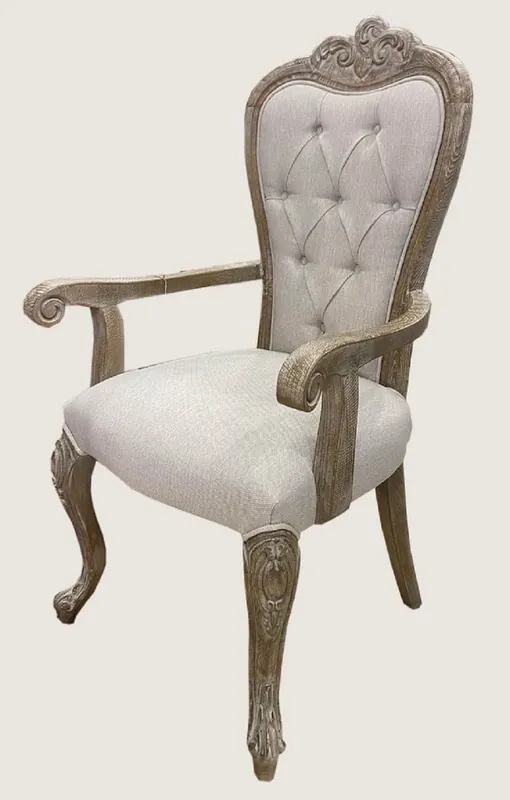 Jetzt Kaufen Casa Padrino Luxus Barock Esszimmer Stuhl mit Armlehnen Grau / Antik Braun - Prunkvoller Barockstil Küchen Stuhl - Luxus Esszimmer Möbel im Barockstil - Barock Möbel - Edel & Prunkvoll