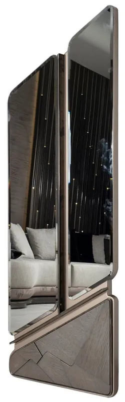 Geprüft Casa Padrino Luxus Wandspiegel Dunkelbraun / Bronze 50,6 x 7 x H. 140,3 cm - Wohnzimmer Spiegel - Hotel Spiegel - Wohnzimmer Möbel - Hotel Möbel - Luxus Möbel - Luxus Interior