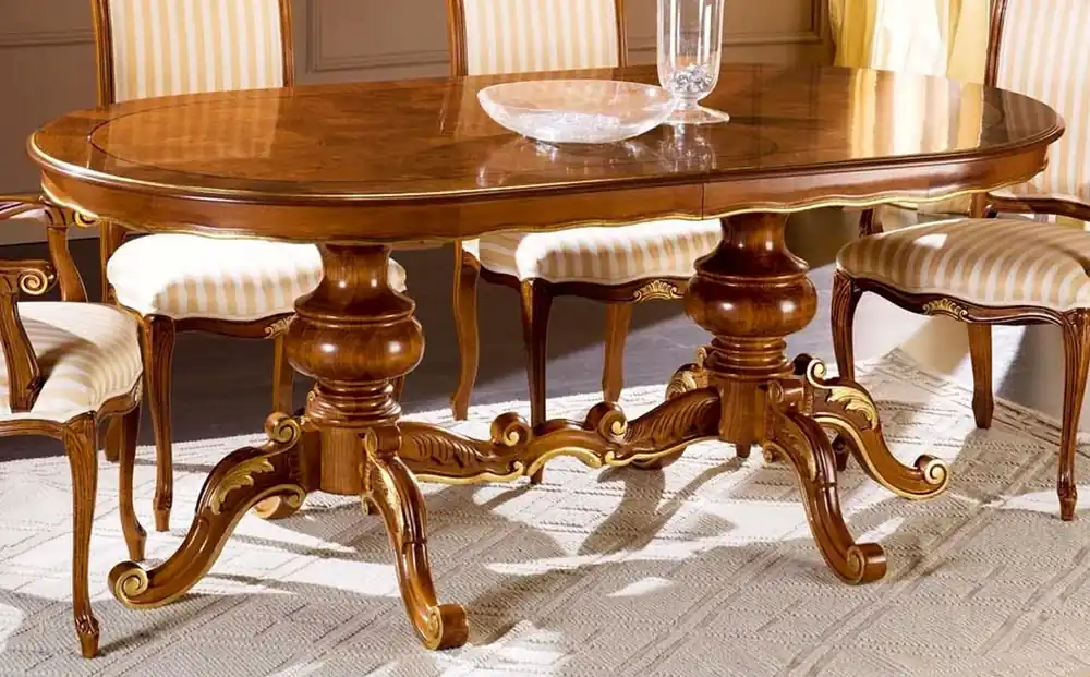 Direkt Vom Hersteller Casa Padrino Luxus Barock Esstisch Braun / Gold - Ovaler ausziehbarer Massivholz Esszimmertisch im Barockstil - Barock Esszimmer Möbel - Luxus Qualität - Made in Italy