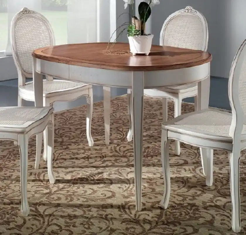Bestseller Casa Padrino Luxus Barock Esstisch Braun Intarsien / Antik Weiß - Ovaler ausziehbarer Massivholz Esszimmertisch im Barockstil - Barock Esszimmer Möbel - Luxus Qualität - Made in Italy