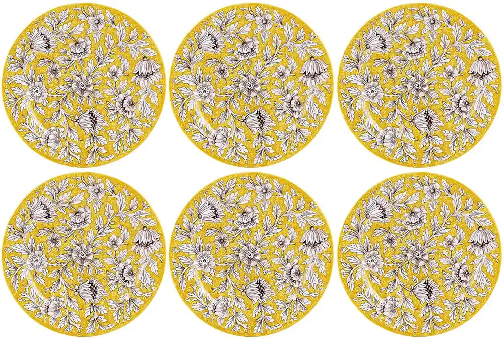 Casa Padrino Luxus Keramik Teller 6er Set Gelb Ø 32 cm - Made in Italy Sale