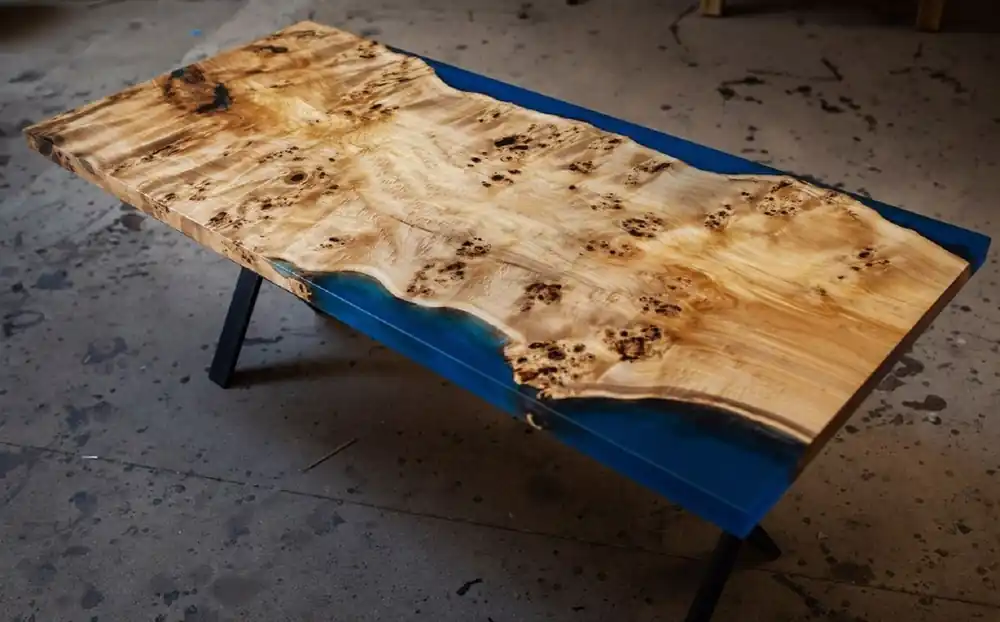 Neue Ware Casa Padrino Luxus Esstisch Naturfarben / Blau / Schwarz 240 cm