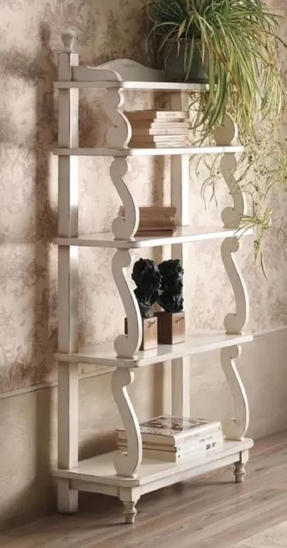 Casa Padrino Luxus Jugendstil Regalschrank Antik Cremeweiß - Made in Italy Neuheit