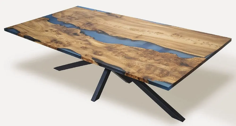 Casa Padrino Luxus Esstisch Braun / Blau / Schwarz 250 cm Solange Der Vorrat Reicht