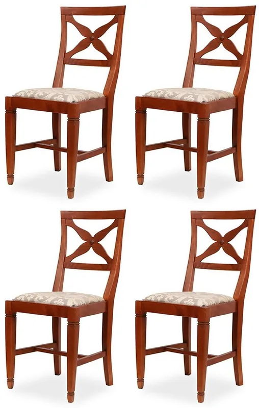 Casa Padrino Biedermeier Esszimmer Stuhl 4er Set Grau / Braun Direkt Vom Hersteller