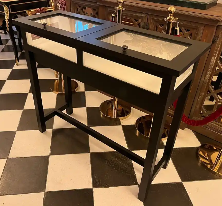 Casa Padrino Landhausstil Ladenvitrine Schwarz / Weiß 110 cm Super-Preis