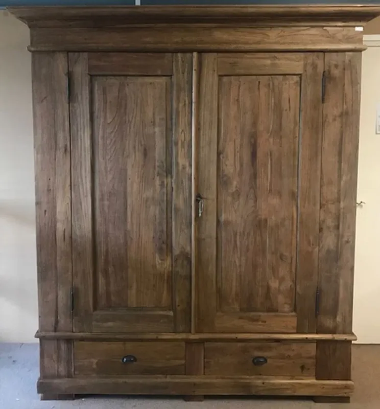 Zertifiziert Casa Padrino Landhausstil Teakholz Schlafzimmer Schrank Braun 188 cm