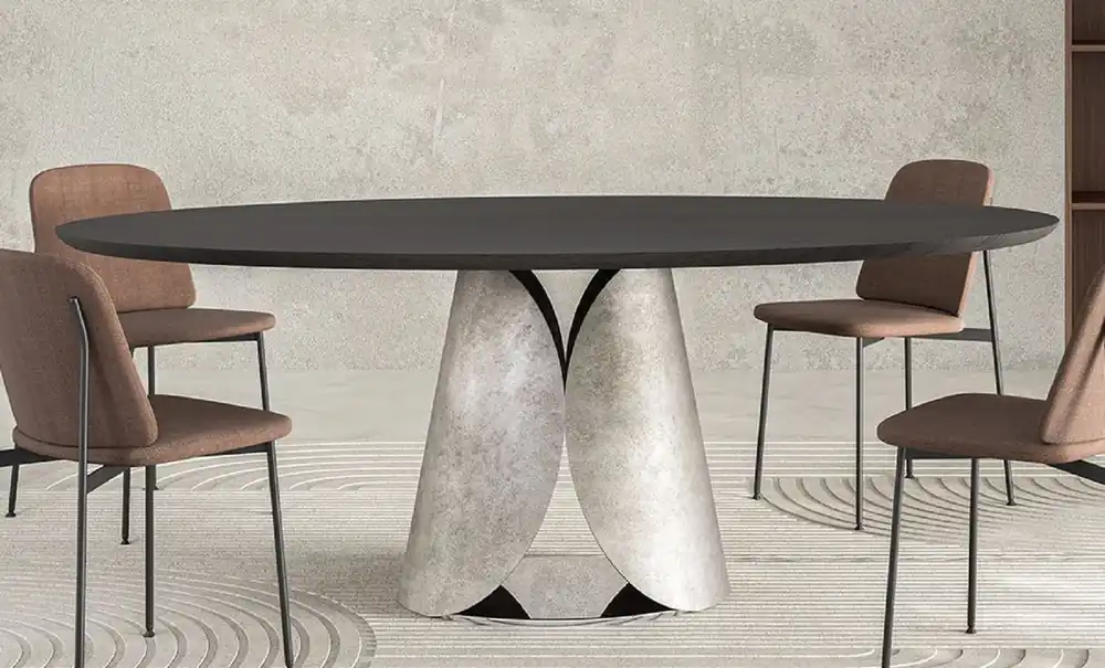 Casa Padrino Luxus Esstisch Schwarz / Silber 200 cm - Made in Italy Preisreduziert