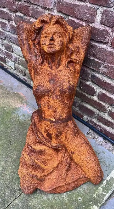 Neu Im Sortiment Casa Padrino Jugendstil Garten Deko Skulptur Frau Rost H. 72,6 cm