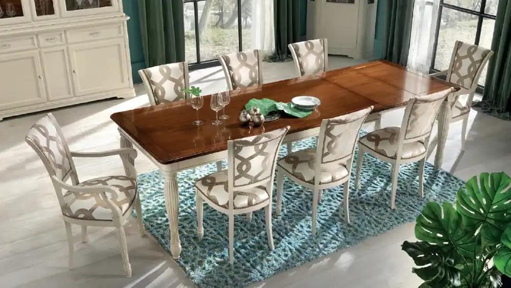 Finale Aktion Casa Padrino Luxus Barock Esstisch ausziehbar & 8 Stühle - Made in Italy