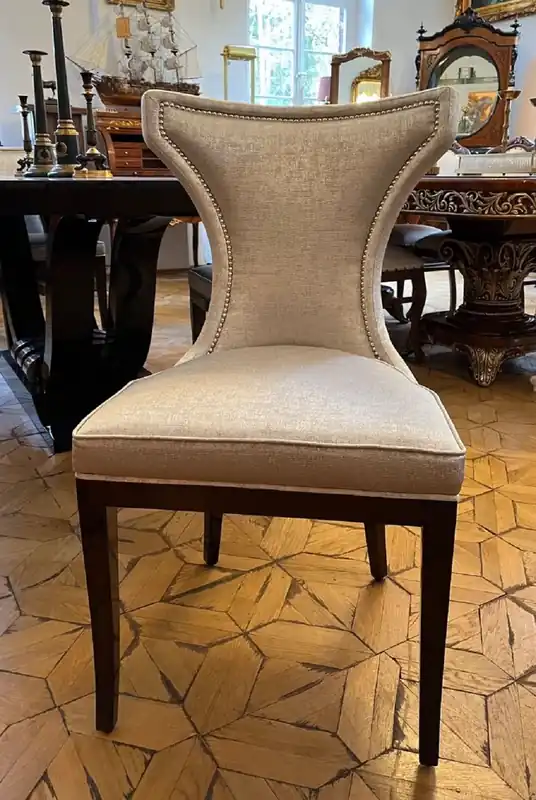 Solange Der Vorrat Reicht Casa Padrino Luxus Art Deco Esszimmer Stuhl Silber / Dunkelbraun