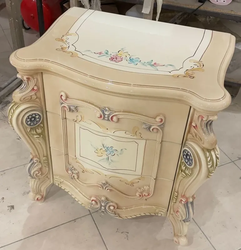 Knallerangebot Casa Padrino Luxus Barock Nachtkommode Beige / Creme / Mehrfarbig 75 cm