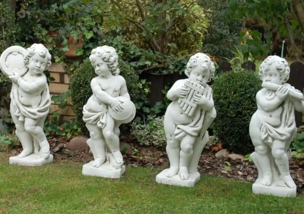 Neu Im Sortiment Casa Padrino Jugendstil Garten Deko Skulpturen 4er Set Grau H. 70 cm