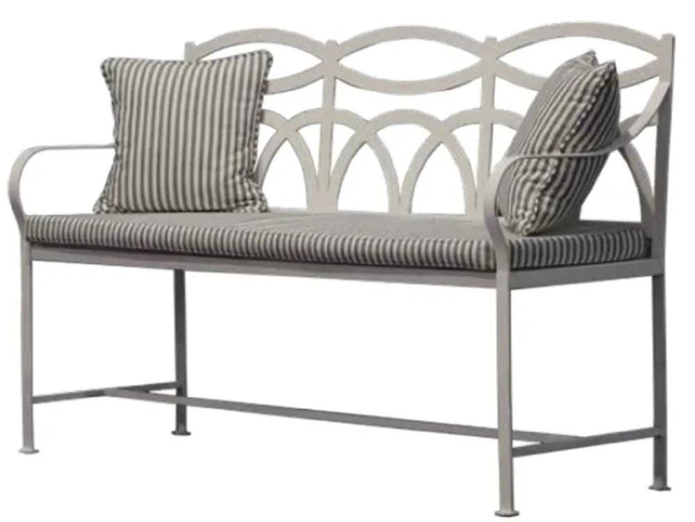 Markenware Casa Padrino Luxus Jugendstil Schmiedeeisen Gartenbank Grau 150 cm