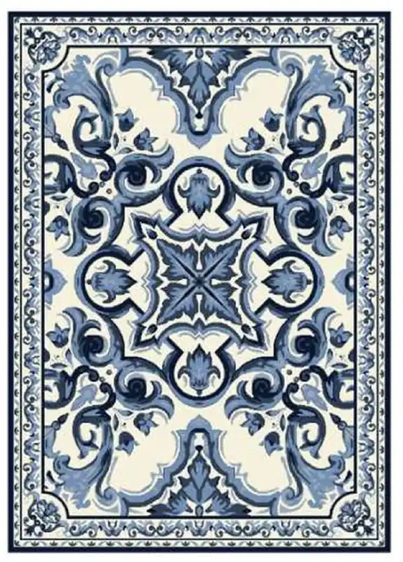 Sonderangebot Casa Padrino Luxus Barock Wohnzimmer Teppich Weiß / Blau - Verschiedene Größen