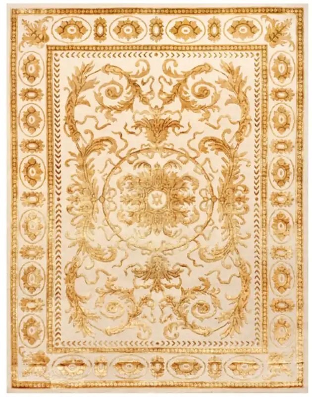 Preis Gesenkt Casa Padrino Luxus Barock Wohnzimmer Teppich Creme / Gold - Verschiedene Größen