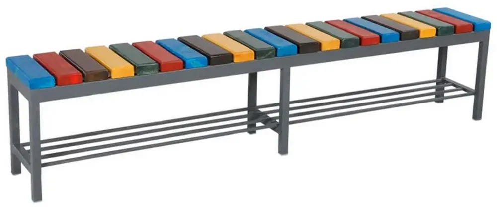 Markenprodukt Casa Padrino Gartenbank Biergarten Sitzbank Bunt / Grau 200 cm