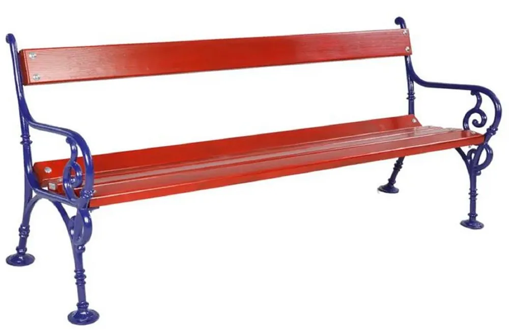 Casa Padrino Jugendstil Gartenbank Rot / Blau 190 cm Angebot