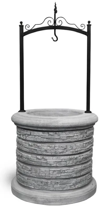 Casa Padrino Jugendstil Gartenbrunnen Grau / Schwarz Ø 105 x H. 219 cm Zertifiziert