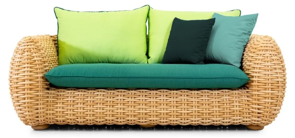 Angebot Casa Padrino Luxus 2er Gartensofa Naturfarben / Grün 194 cm