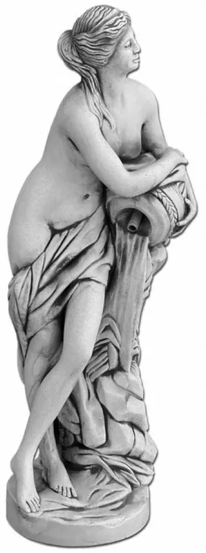 Casa Padrino Jugendstil Wasserspeier Skulptur Frau Grau H. 78 cm Markenware