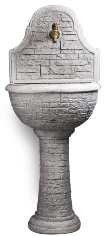 Neu Casa Padrino Jugendstil Wandbrunnen Grau / Antik Messing H. 122 cm