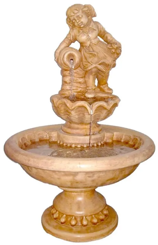 Heißes Angebot Casa Padrino Barock Springbrunnen Mädchen Beige Ø 70 x H. 119 cm