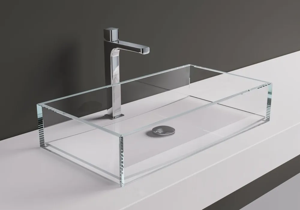 Top-Preis Casa Padrino Luxus Glas Waschbecken Transparent 65 cm - Made in Italy