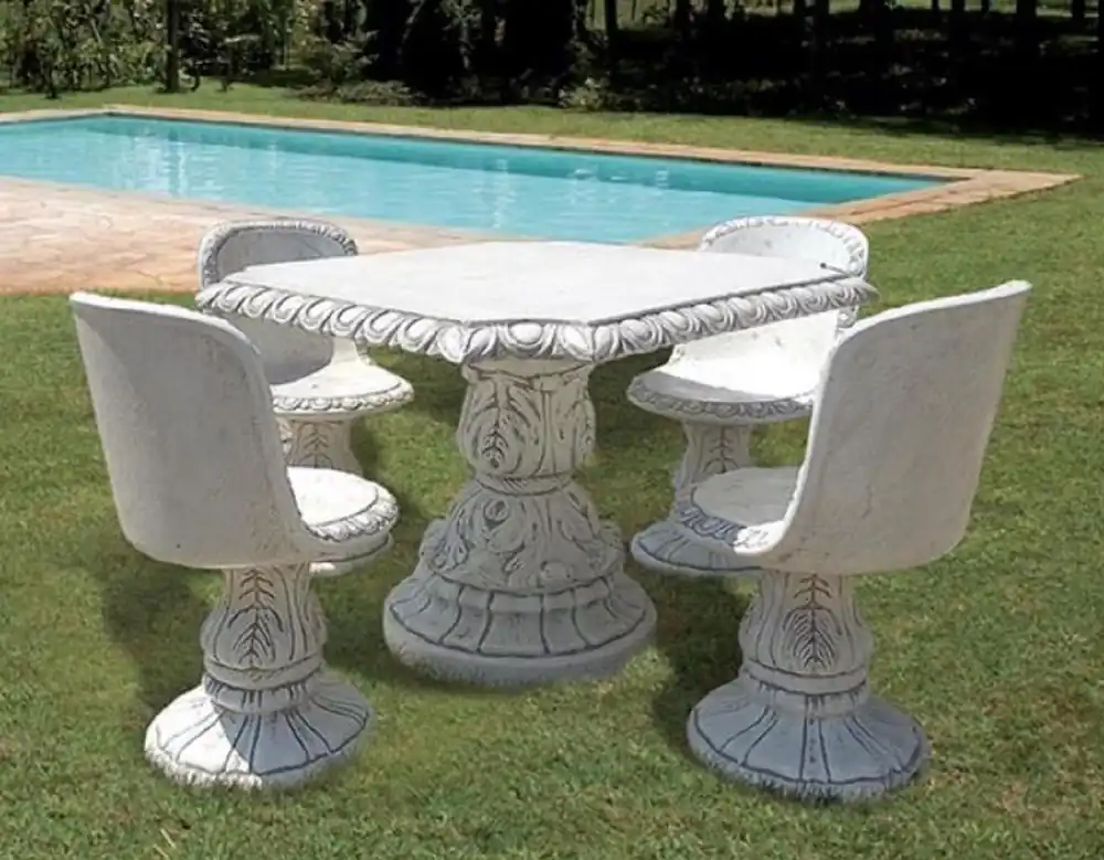 Casa Padrino Barock Garten & Terrassen Möbel Set Antik Grau Markenprodukt