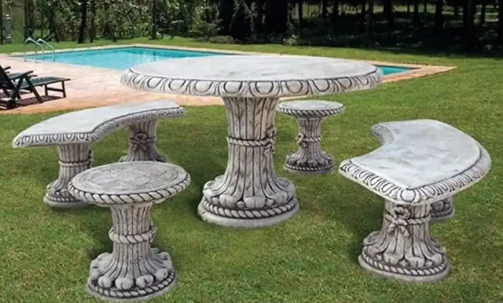 Nur Heute Casa Padrino Barock Garten & Terrassen Möbel Set Grau